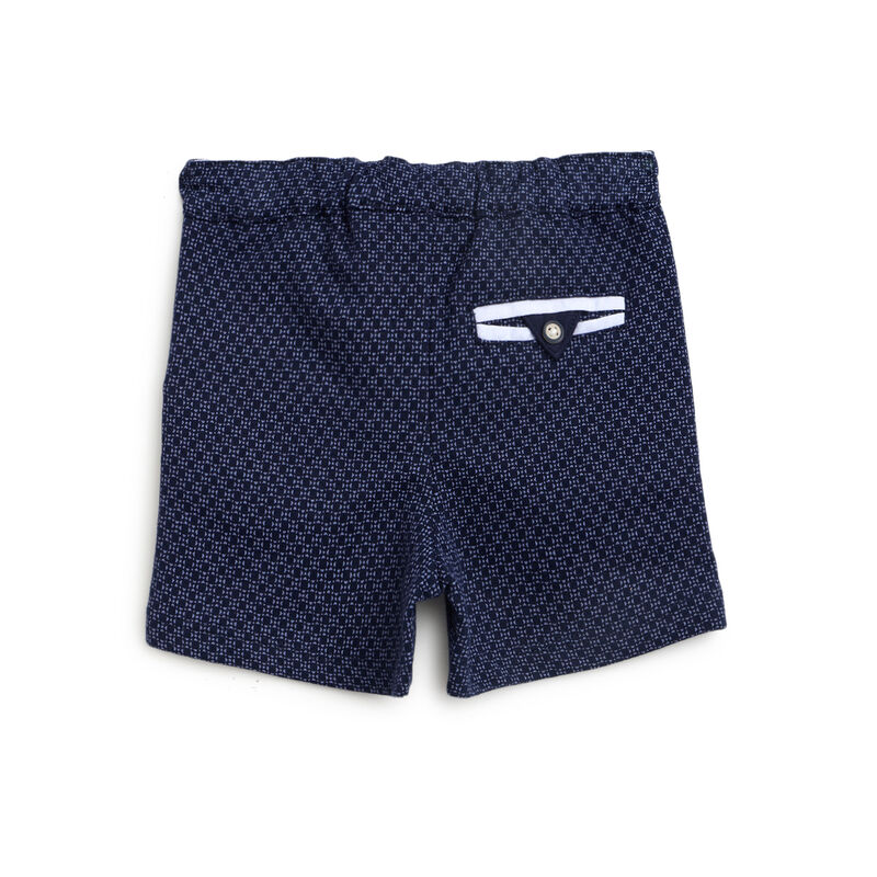 Boys Dark Blue Solid Outfit with Short Pants image number 3